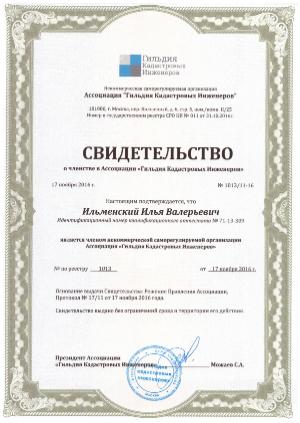 Гильдия кадастровых инженеров Ильменский И В